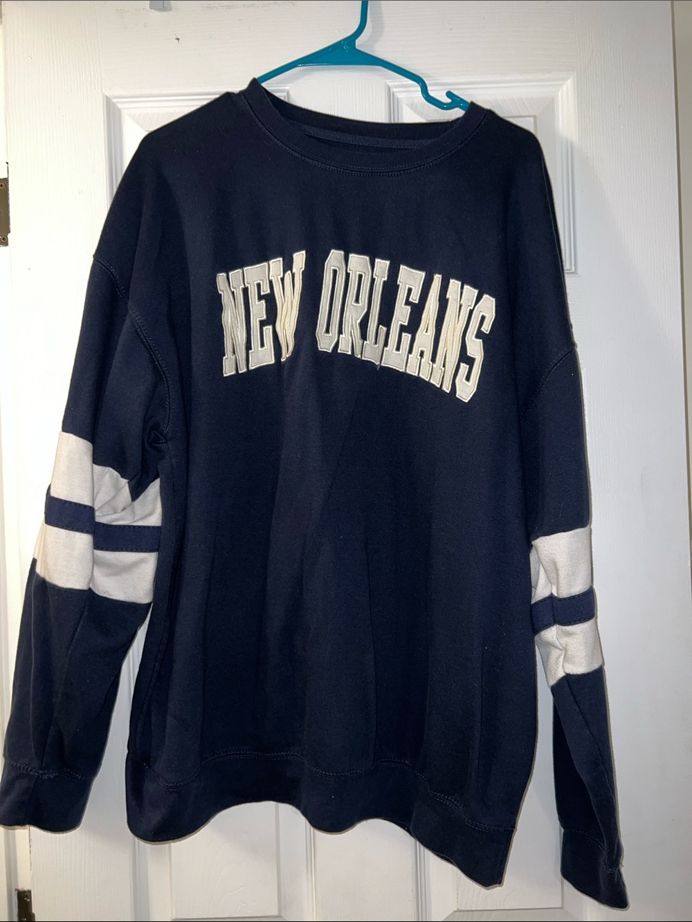 New Orleans Navy Crewneck Sweatshirt - Women's Crew & Scoop Neck